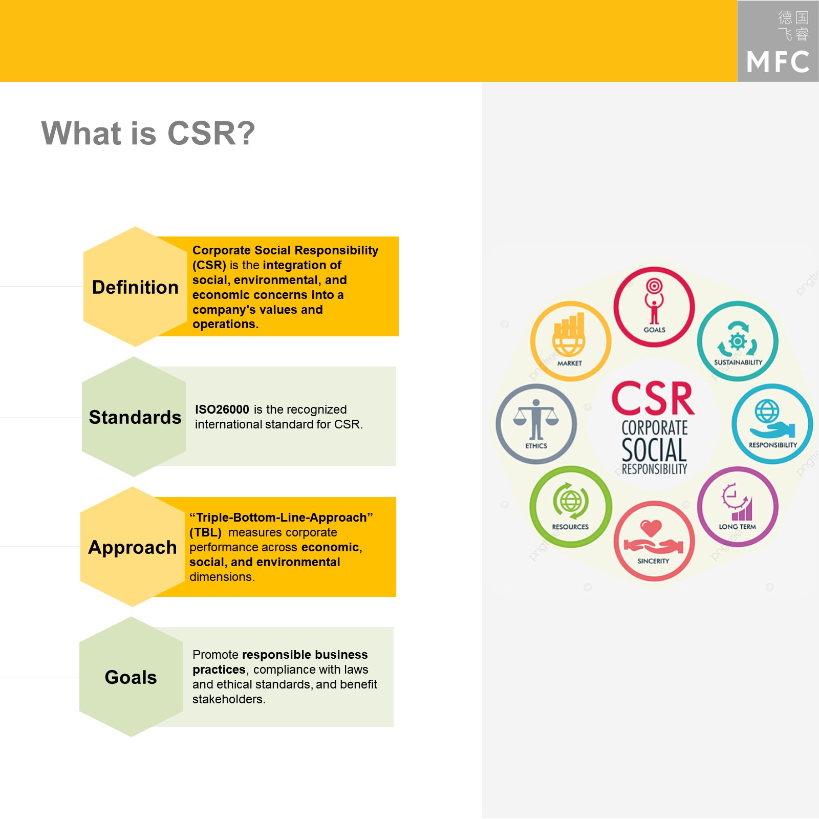 Graphic on Corporate Social Responsibility (CSR): Definition, Standards, Approach, Goals